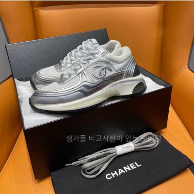 샤* CC로고 크루즈 스니커즈 화이트 실버