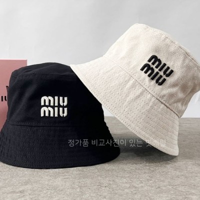 [국내배송] 미*미우 SS 리버시블 코튼 버킷햇