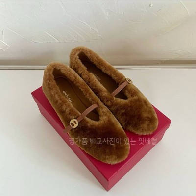 페*가모 플러피 발레리나 플랫 슈즈