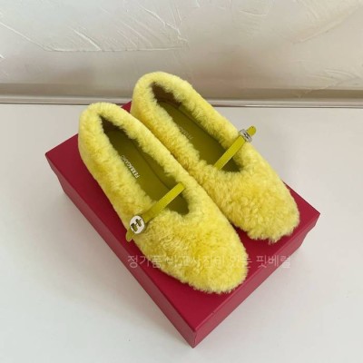 페*가모 플러피 발레리나 플랫 슈즈