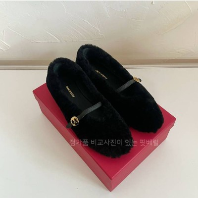 페*가모 플러피 발레리나 플랫 슈즈