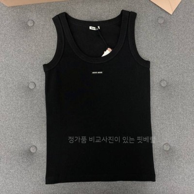 미*미우 로고 슬리브리스 나시 여성용