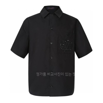 루*비통 엠브로이더드 쇼트 슬리브드 코튼 반팔 셔츠