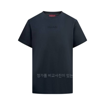구* 자수 코튼 저지 반팔티셔츠