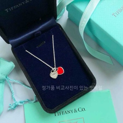 [국내배송] 티*니앤코 리턴 투 티파니 더블 하트 태그 펜던트 목걸이 미니사이즈