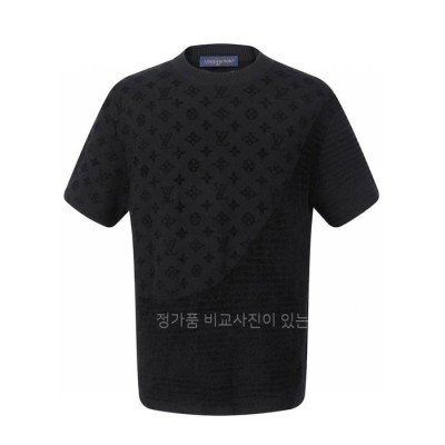 루*비통 그래픽 자카드 쇼트 슬리브드 크루넥 니트 반팔