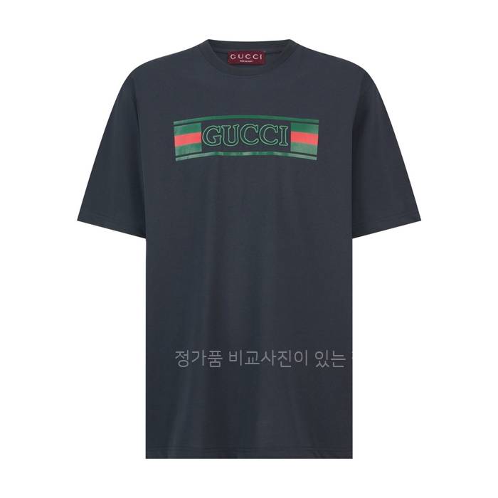 구* 프린트 코튼 저지 반팔티셔츠