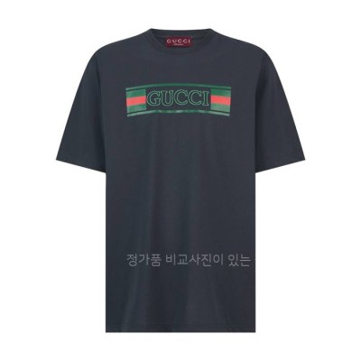구* 프린트 코튼 저지 반팔티셔츠