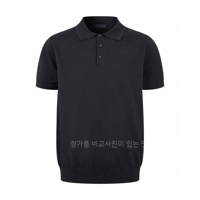 루*비통 캐시미어 앤드 코튼 블렌드 쇼트 슬리브드 폴로 니트 반팔