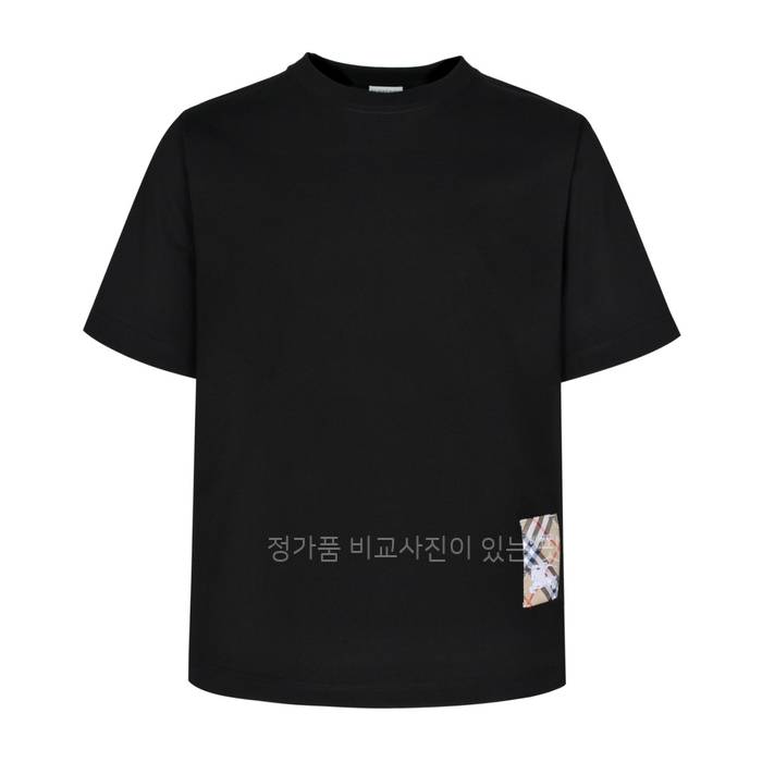 버*리 체크 라벨 반팔티셔츠
