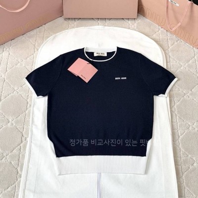 미*미우 니트 반팔 여성용
