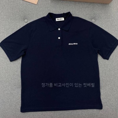 미*미우 피케 코튼 폴로 반팔티셔츠 여성용