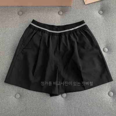 미*미우 스트레치 밴드 플리스 쇼츠 반바지 여성용