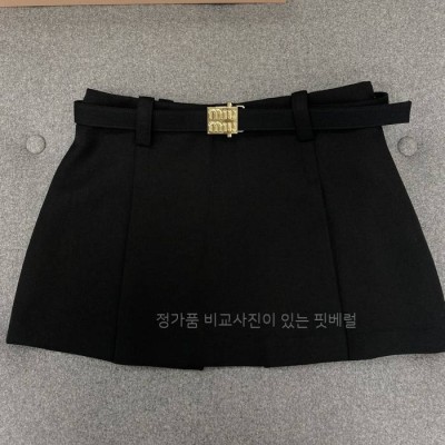 미*미우 버클 미니 스커트