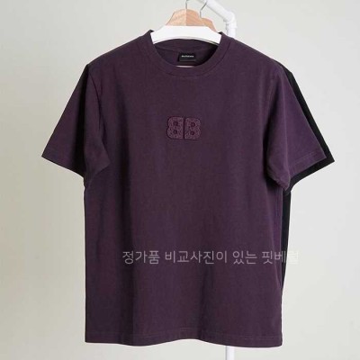 [국내배송] 발*시아가 BB 부클레 로고 크루넥 반팔 티셔츠