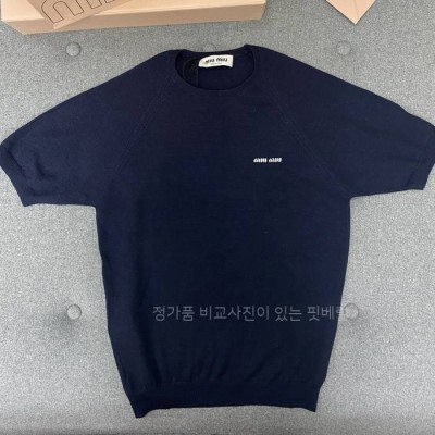 미*미우 울 니트 반팔 여성용