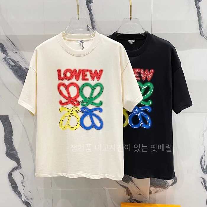 [국내배송] 로*베 멀티칼라 레터링로고 코튼 라운드티 (2color)