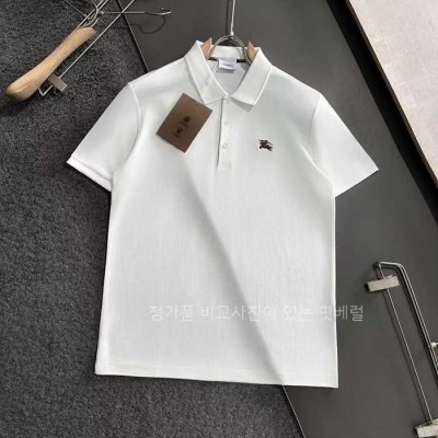 [국내배송] 버*리 기사자수로고 면실크 카라티 (2color)