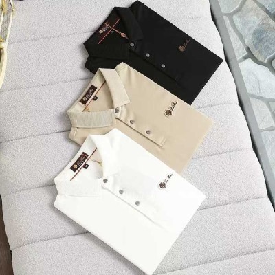 [국내배송] 로*피아나 멀티 자수로고 면실크 카라티 (3color)
