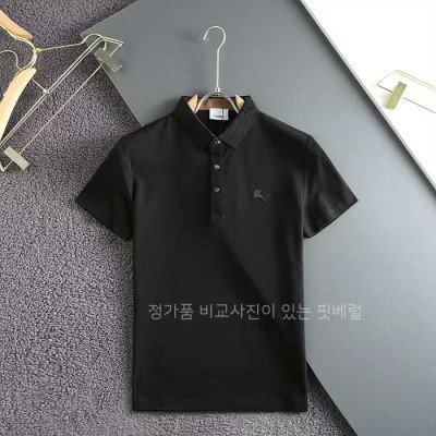 [국내배송] 버*리 패치로고 넥포인트 카라티셔츠 (3color)