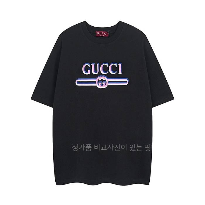 구* 프린트 코튼 저지 반팔티셔츠