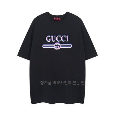 구* 프린트 코튼 저지 반팔티셔츠