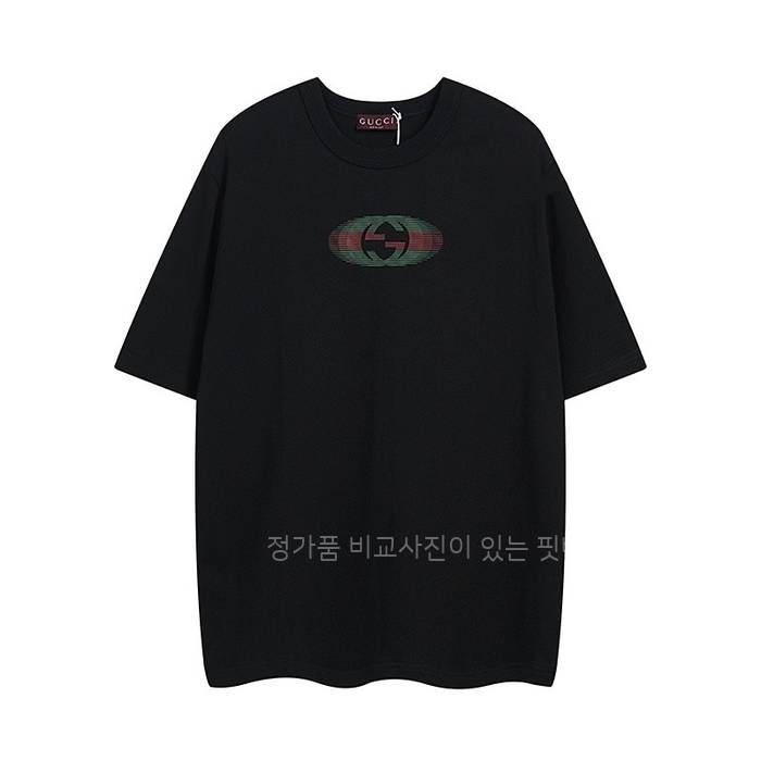 구* 프린트 코튼 저지 반팔티셔츠