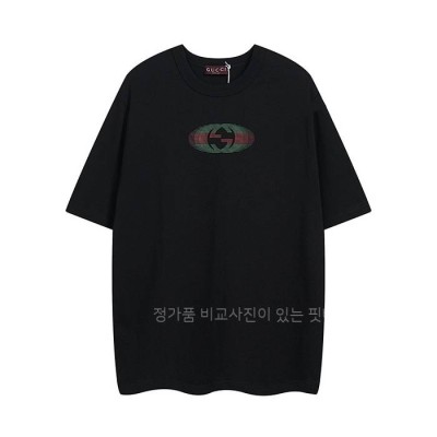 구* 프린트 코튼 저지 반팔티셔츠