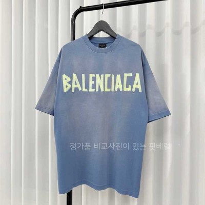 [국내배송] 발*시아가 테이프 타입 미디엄 핏 반팔 티셔츠