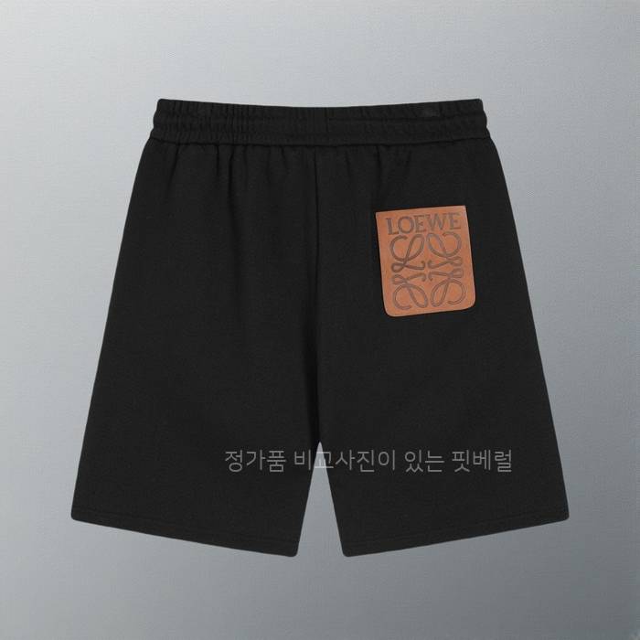 로*베 애너그램 가죽 패치 쇼츠 반바지