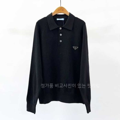 [국내배송] 프*다 삼각로고 카라 니트