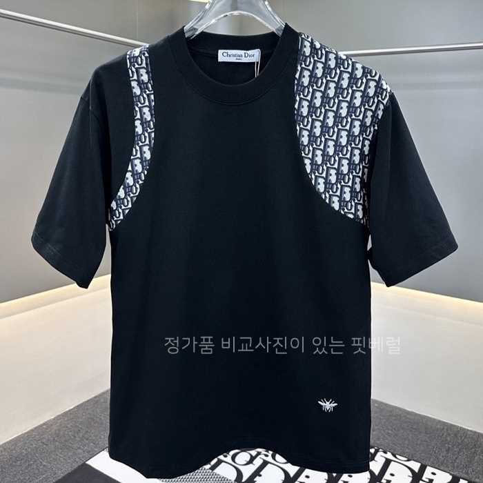 [국내배송] 디* 오블리크 패턴믹스 티셔츠