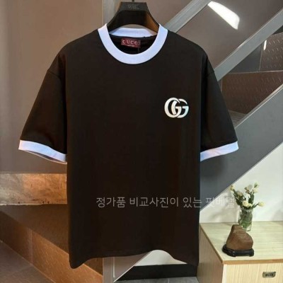 [국내배송] 구* 배색투톤 자수 티셔츠