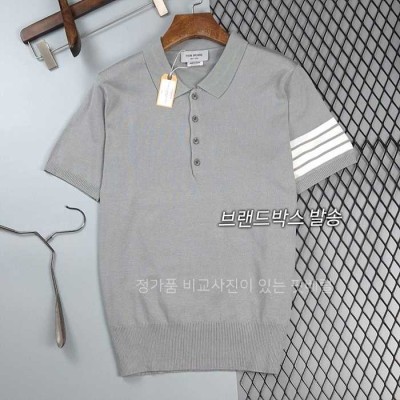 [국내배송] 톰*라운 4바 스트라이프 완장 카라 리브 니트