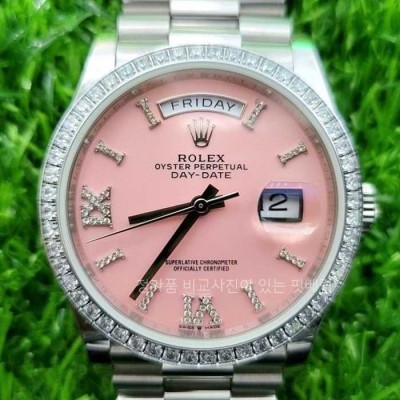 [국내배송] 롤*스 데이데이트36mm 18K화이트골드 금통
