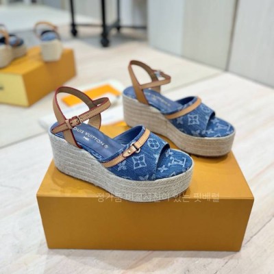 루*비통 헬리오스 웨지 샌들 8.5cm