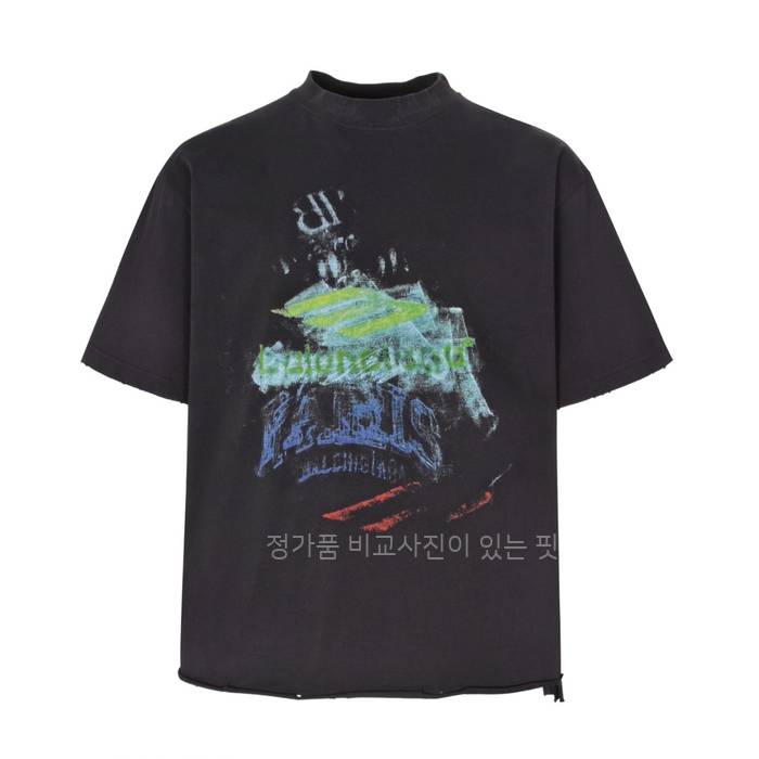발*시아가 DIY 임프린트 페이드 반팔티셔츠