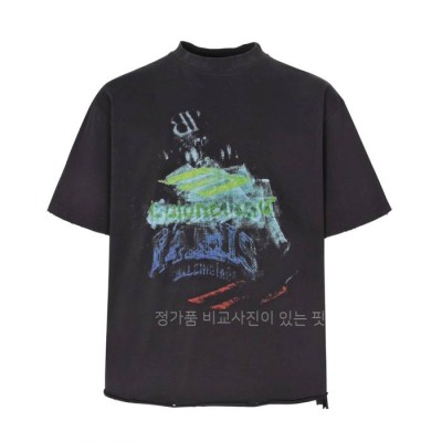 발*시아가 DIY 임프린트 페이드 반팔티셔츠