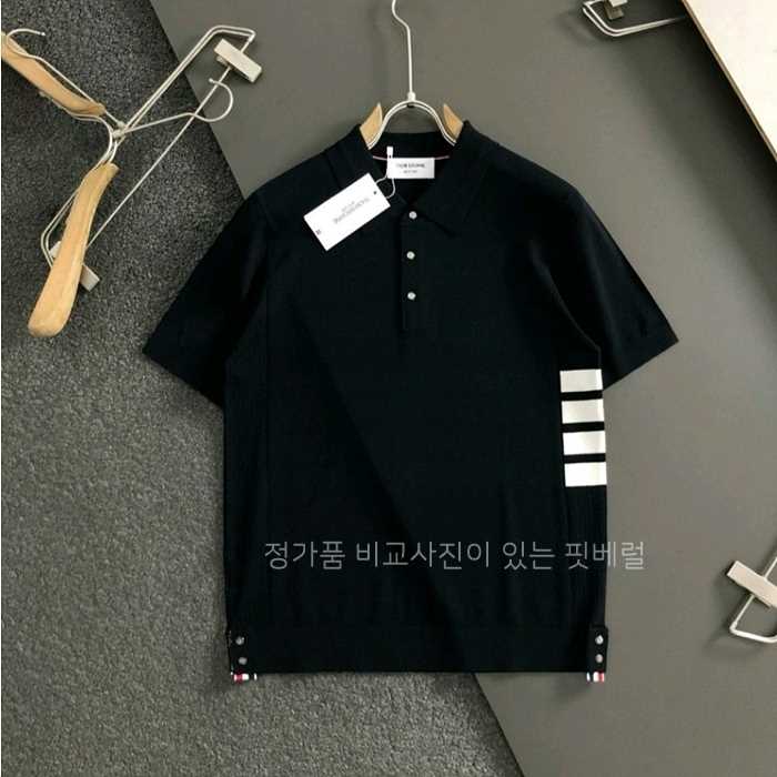 [국내배송] 톰*라운 사선 쿨니트 카라 티셔츠