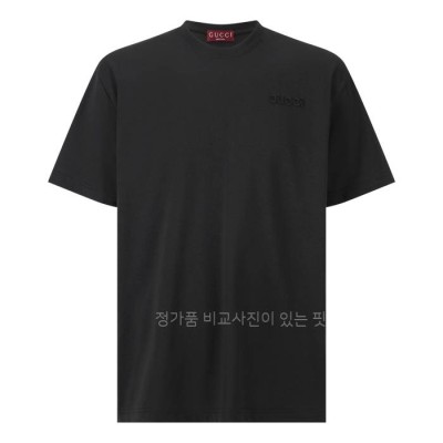 구* 로고 자수 반팔티셔츠
