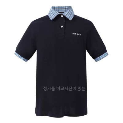 미*미우 페이크 투피스 체크 폴로 반팔티셔츠