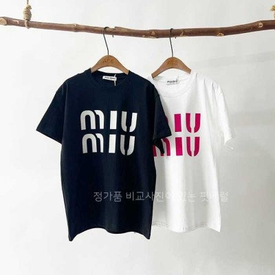 [국내배송] 미*미우스웨이드 빅로고 반팔티 (2color)