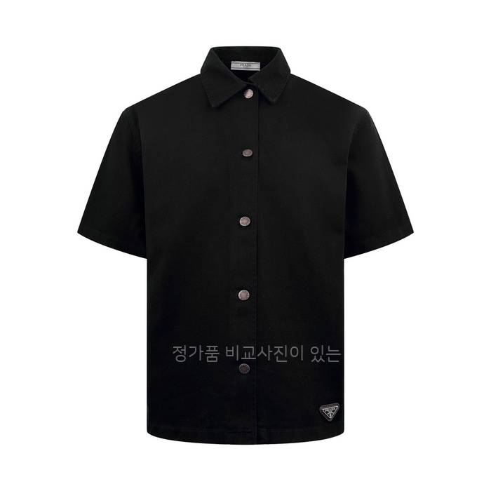 프*다 로고 데님 반팔 셔츠