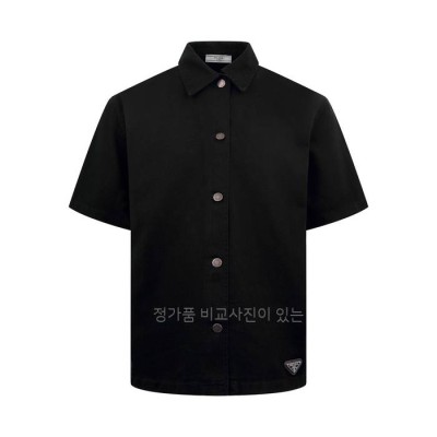 프*다 로고 데님 반팔 셔츠