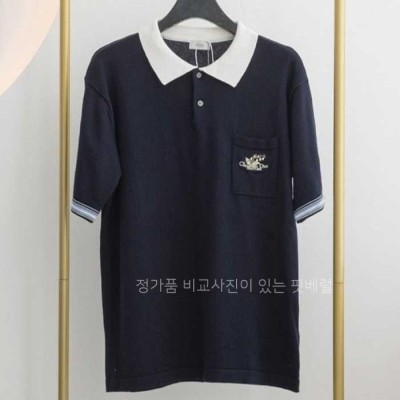 [국내배송] 디* 은방울꽃 폴로 셔츠 블루 코튼 저지