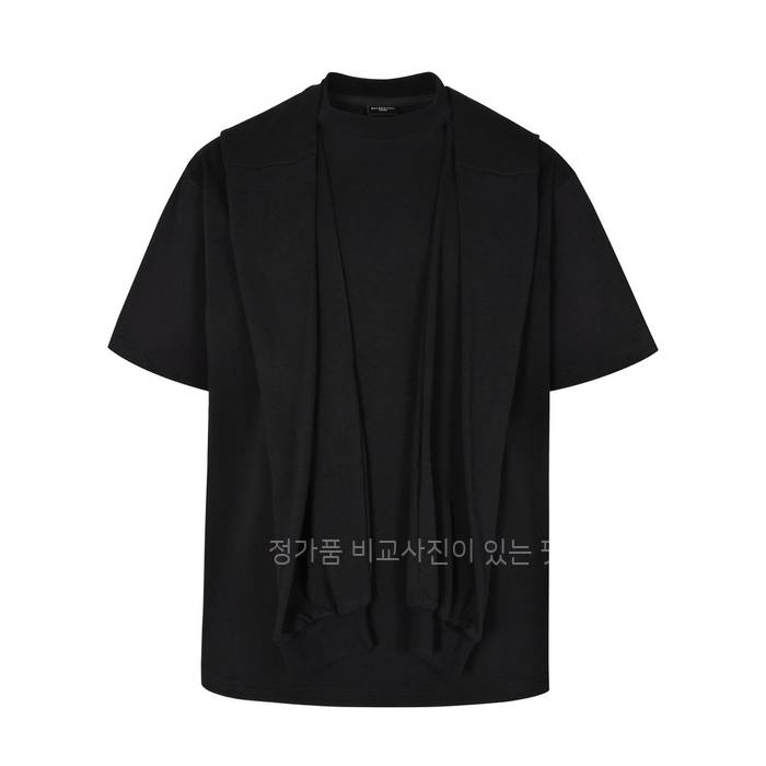 발*시아가 페이크 투피스 후드 반팔티셔츠