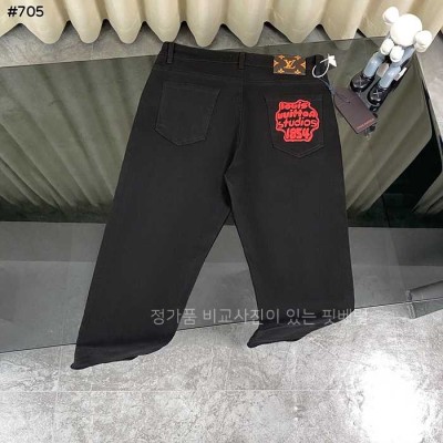 [국내배송] 루*비통 24SS 1854 모노그램 블랙 데님팬츠