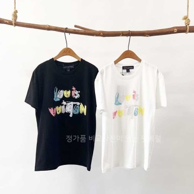 [국내배송] 루*비통  LV로고 스케치 프린팅 반팔티 (2color)