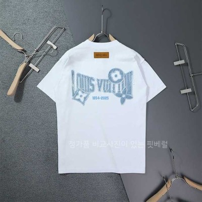 [국내배송] 루*비통 LV 빈티지 데님 자수 반팔 티셔츠 (2color)