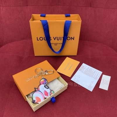루*비통 M02467 LV x TM 타카시 슈퍼플랫 판다 키 홀더 멀티컬러